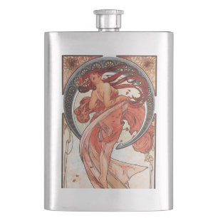 Alphonse Mucha Tanz 1898 Art Nouveau Vintage Flachmann