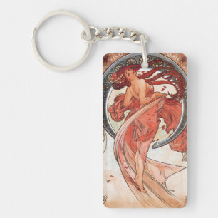 Alphonse Mucha Tanz 1898 Art Nouveau Vintage Schlüsselanhänger