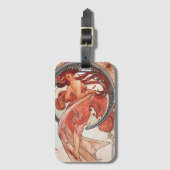 Alphonse Mucha Tanz 1898 Jugendstil Vintag Gepäckanhänger (Vorderseite Vertikal)