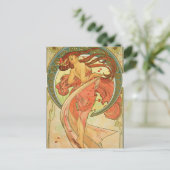 Alphonse Mucha - Tanz Postkarte (Stehend Vorderseite)