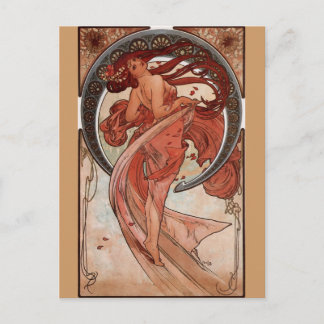 Alphonse Mucha, "Tanz" Postkarte
