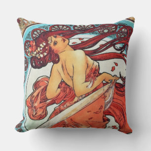 Alphonse Mucha Tanz Vintage Art Nouveau Gemälde Kissen