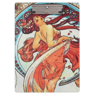 Alphonse Mucha Tanz Vintage Art Nouveau Gemälde Klemmbrett