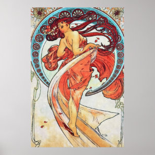 Alphonse Mucha Tanz Vintage Art Nouveau Gemälde Poster