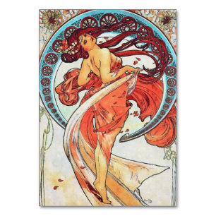 Alphonse Mucha Tanz Vintage Art Nouveau Gemälde Tischnummer