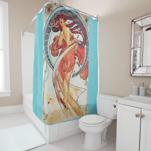 Alphonse Mucha Tanz Vintage Jugendstil-Malerei Duschvorhang (Beispiel)