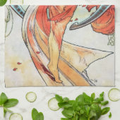 Alphonse Mucha Tanz Vintage Jugendstil-Malerei Handtuch (Gefaltet)