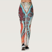 Alphonse Mucha Tanz Vintage Jugendstil-Malerei Leggings (Rückseite)