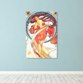 Alphonse Mucha Tanz Vintage Jugendstil-Malerei Leinwanddruck (Insitu (Holzboden))