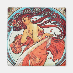 Alphonse Mucha Tanz Vintage Jugendstil-Malerei Magnet