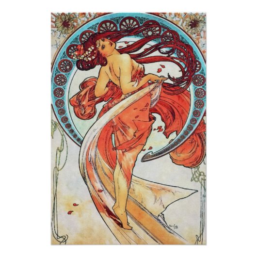 Alphonse Mucha Tanz Vintage Jugendstil-Malerei Poster (Vorderseite)