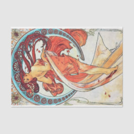 Alphonse Mucha Tanz Vintage Jugendstil-Malerei Seidenpapier