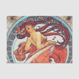 Alphonse Mucha Tanz Vintage Jugendstil-Malerei Seidenpapier