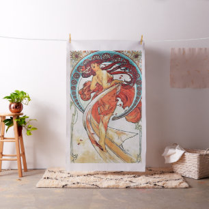 Alphonse Mucha Tanz Vintage Jugendstil-Malerei Stoff