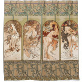 Alphonse Mucha The Seasons 1897 Art Nouveau Duschvorhang (Vorderseite)