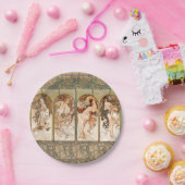 Alphonse Mucha The Seasons 1897 Art Nouveau Pappteller (Party)