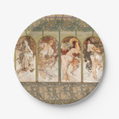Alphonse Mucha The Seasons 1897 Art Nouveau Pappteller (Vorderseite)