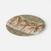 Alphonse Mucha The Seasons 1897 Art Nouveau Pappteller (Schrägansicht)