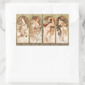 Alphonse Mucha The Seasons 1897 Art Nouveau Rechteckiger Aufkleber (Tasche)