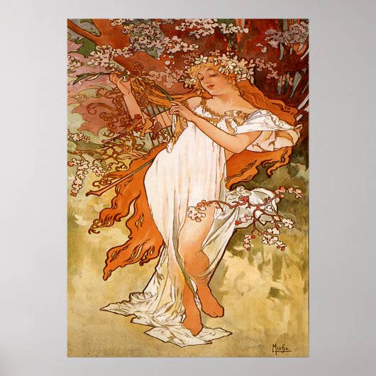 Alphonse Mucha - The spring - The Seasons Poster (Vorne)