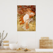 Alphonse Mucha - The spring - The Seasons Poster (Küche)