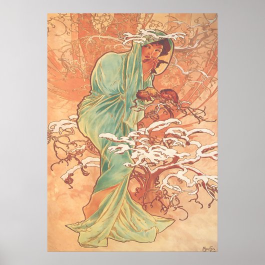 Alphonse Mucha - The Winter - The Seasons Poster (Vorne)