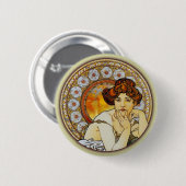 Alphonse Mucha - Topaz Button (Vorne & Hinten)
