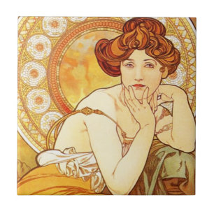Alphonse Mucha Topaz-Fliese Fliese