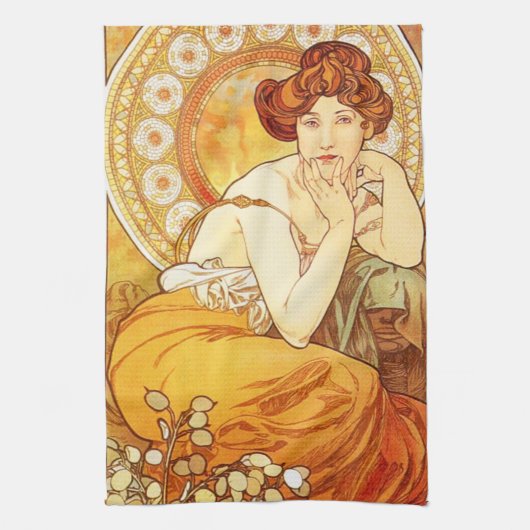Alphonse Mucha Topaz-Geschirrtuch Handtuch (Vertikal)