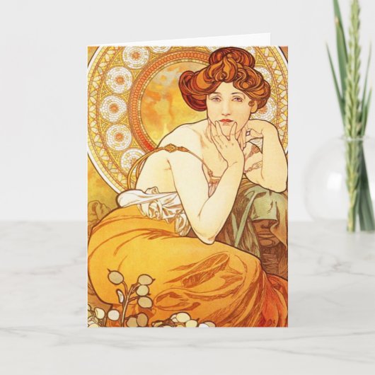 Alphonse Mucha Topaz Grußkarte Karte (Vorderseite)