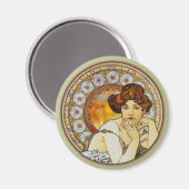 Alphonse Mucha - Topaz Magnet (Vorderseite/Rückseite)