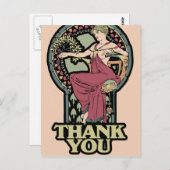 Alphonse Mucha Vielen Dank an Ihre Karten (Vorne/Hinten)