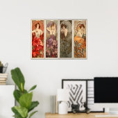 Alphonse Mucha, Vier Edelsteine Poster (Heimbüro)