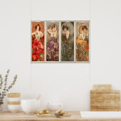 Alphonse Mucha, Vier Edelsteine Poster (Küche)