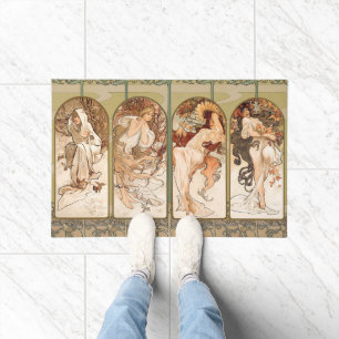 Alphonse Mucha Vier Jahreszeiten 1897 Art Nouveau  Fußmatte