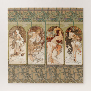 Alphonse Mucha Vier Jahreszeiten 1897 Art Nouveau  Puzzle