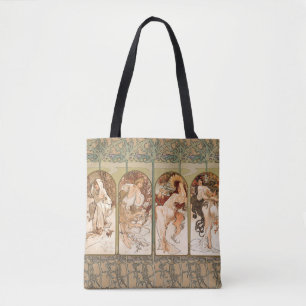 Alphonse Mucha Vier Jahreszeiten 1897 Art Nouveau  Tasche