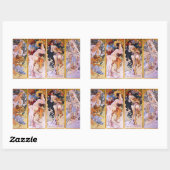 Alphonse Mucha Vier Jahreszeiten Aufkleber (Blatt)