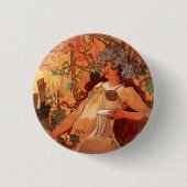 Alphonse Mucha, Vier Jahreszeiten, Herbst Button (Vorderseite)