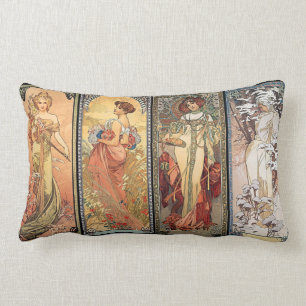 Alphonse Mucha Vier Jahreszeiten Kissen