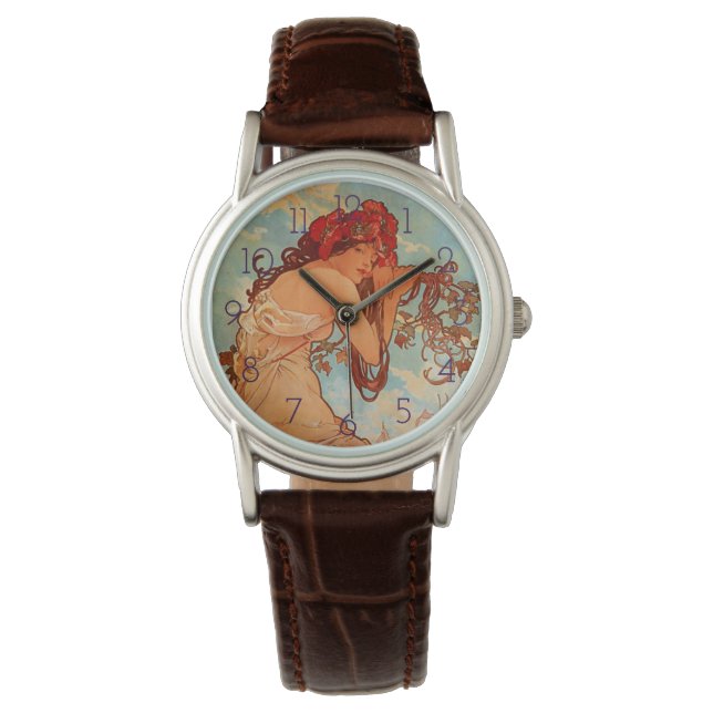 Alphonse Mucha, Vier Jahreszeiten, Sommer Armbanduhr (Vorderseite)