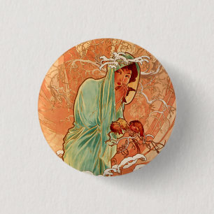 Alphonse Mucha, Vier Jahreszeiten, Winter Button