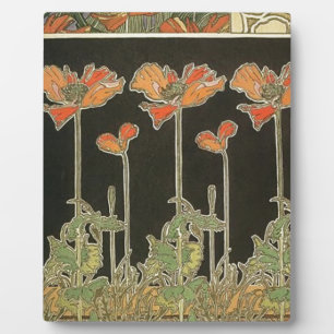 Alphonse Mucha Vintag Popular Art Nouveau Poppies Fotoplatte