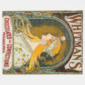 Alphonse Mucha Vintag Whitman's Ad Fleecedecke (Vorderseite (Horizontal))