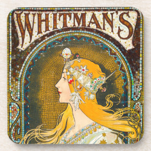 Alphonse Mucha Vintag Whitman's Ad Getränkeuntersetzer