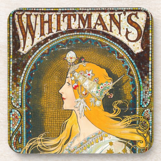Alphonse Mucha Vintag Whitman's Ad Getränkeuntersetzer (Vorderseite)