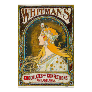 Alphonse Mucha Vintag Whitman's Ad Poster