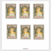 Alphonse Mucha Vintag Whitmans Werbesticker Aufkleber (Blatt)