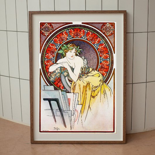 Alphonse Mucha Vintage Plakatwand Kunst Poster