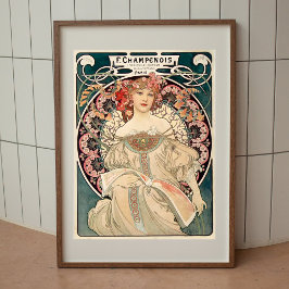 Alphonse Mucha Vintage Plakatwand Kunst Poster